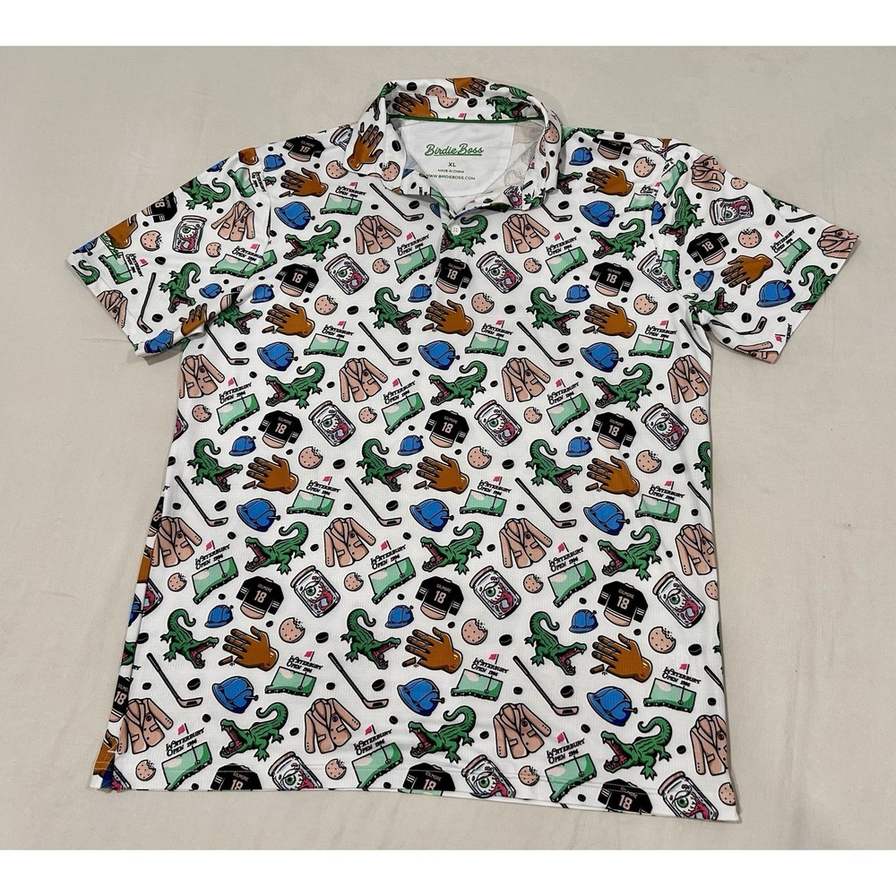 Birdie Boss Happy Gilmore Golf Polo Shirt XL Loud Novelty Y2K Caddy Vibes